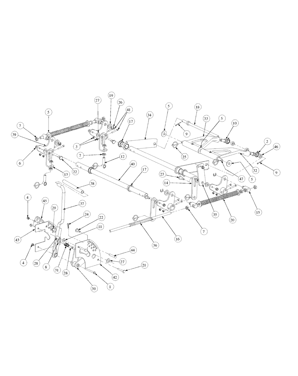 Lift Assembly Diagram and Parts List for M48-KW 53CB5DAV750-19-HP-OHV Cub Cadet Lawn Tractor